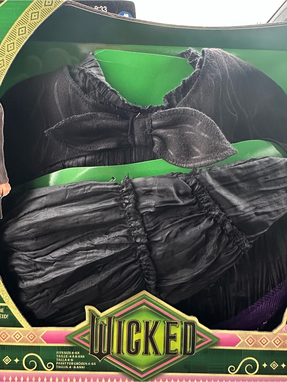 Wicked Kids Black Dress Costume by Universal studio six 4-6x